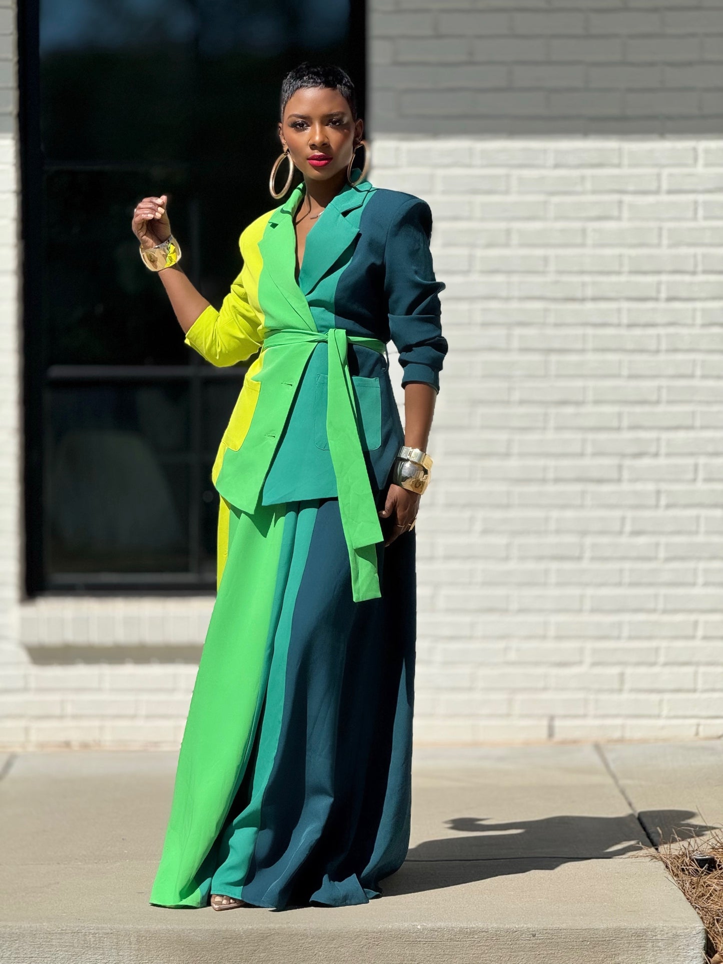 “Boldly Blocked” Skirt Suit