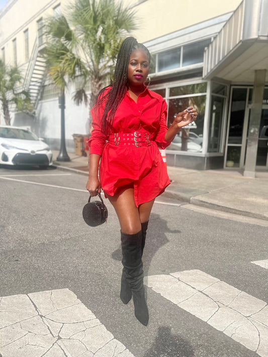 “Striking Red” Tunic Dress