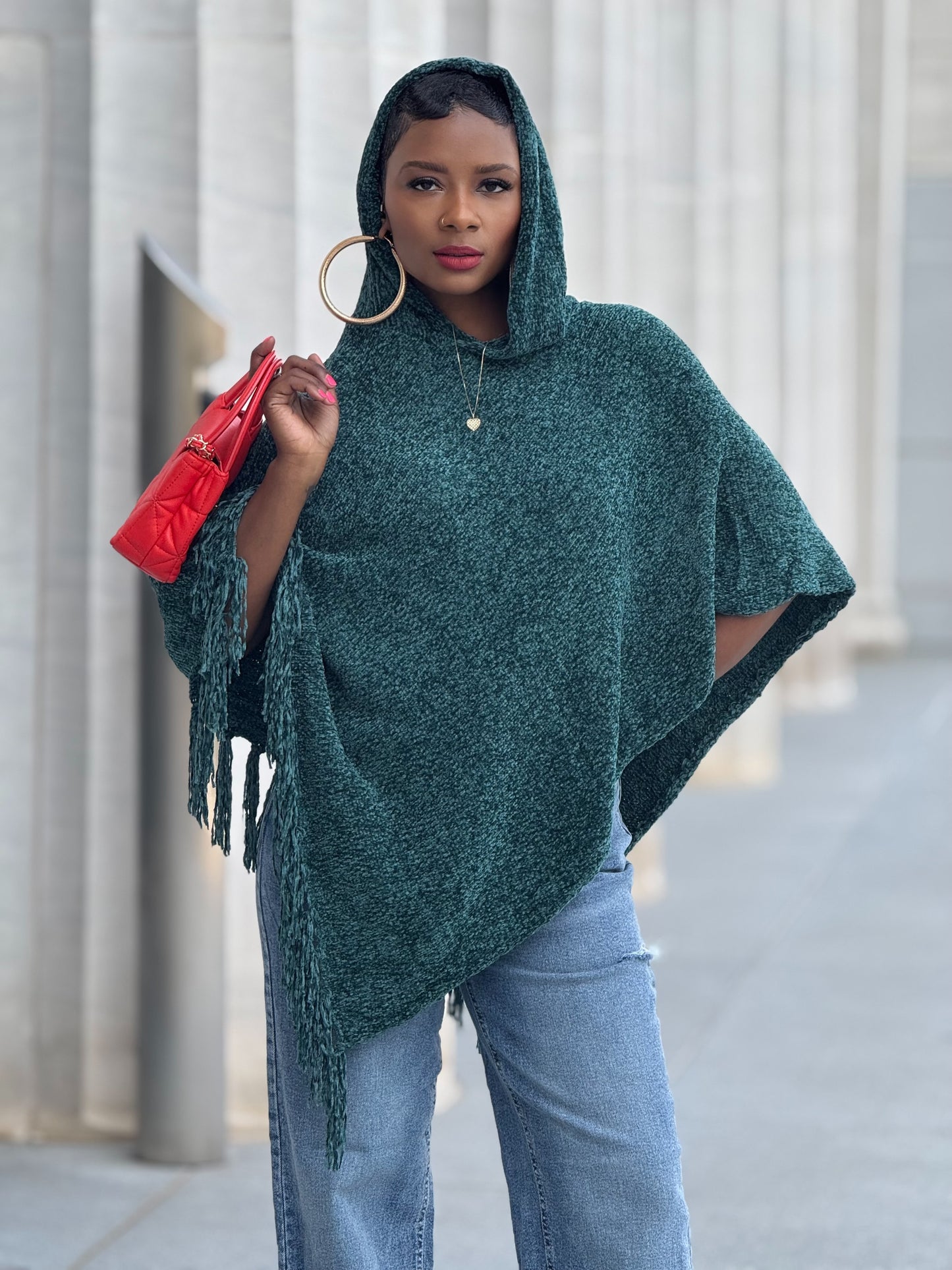 “Mistletoe Green” Poncho