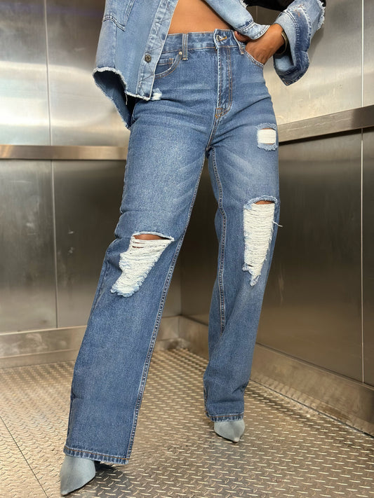 “Get Ripped” Distressed Denim